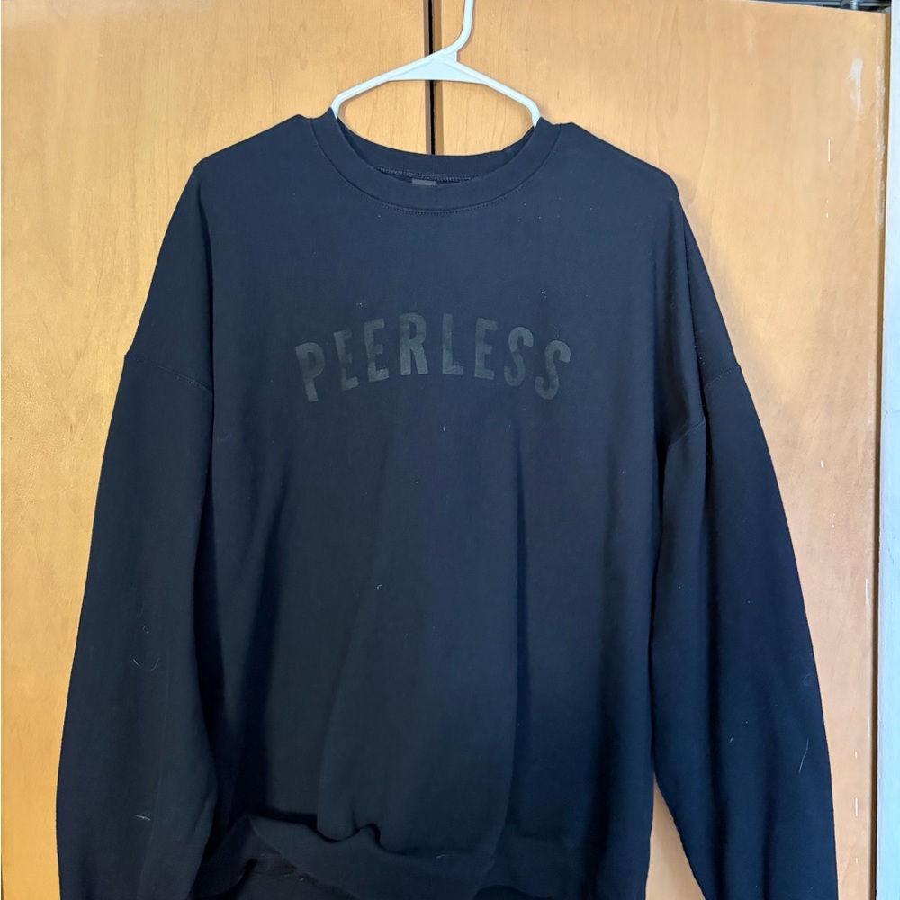 Gildan Black Crewneck Sweatshirt with Peerless Distilling Logo size XXL